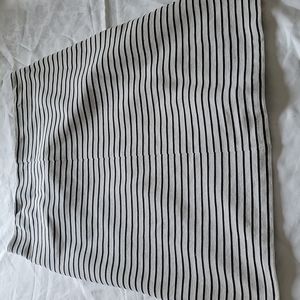 Ann Taylor Loft, L white with black stripes,  A-line skirt 24 inches